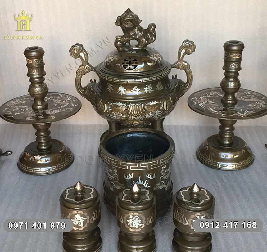 C&aacute;ch nhận biết đồ thờ bằng đồng khảm tam kh&iacute; cao cấp